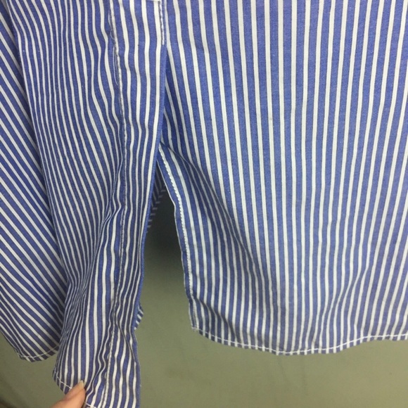 NWT Derek Lam Deconstructed Striped Tie Front Blue Cotton Shirt Dress Size 8 - Picture 12 of 14
